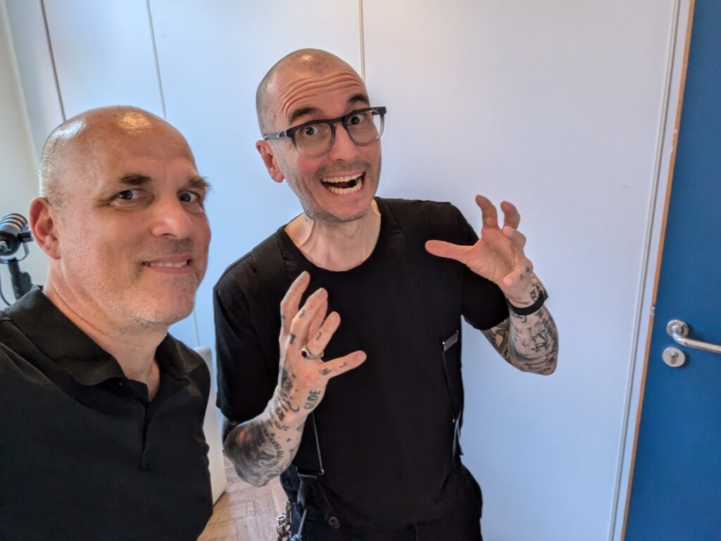 NTO Podcast #44 mit Dr. Mark Benecke über Wissenschaft und Crime 1 Kai und Dr. Mark Benecke bei der Aufnahme des NTO Pod 44