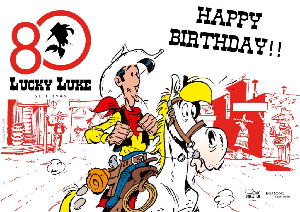 80 Jahre Lucky Luke - Der ewig junge lonesome Cowboy feiert Geburtstag! 1 Cowboy Lucky Luke zieht schon 80 Jahre schneller als sein Schatten.